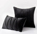 Pleated mustard yellow short wool velvet pillowcase for living room by Decorbites