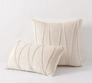 Pleated mustard yellow short wool velvet pillowcase for living room by Decorbites