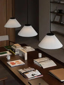 GobekUsa Cream LED Pendant Light Nordic Pleated Chandelier for Home Decoration