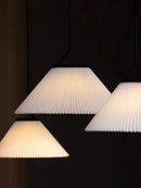 GobekUsa Cream LED Pendant Light Nordic Pleated Chandelier for Home Decoration
