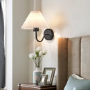 Pleated white cloth lampshade led wall lamp for bedroom living room by Decorbites