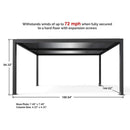 [12X16FT] Alora Premium Outdoor Gray Aluminum Hardtop Pergola Gazebo With Adjustable Roof (SAK81364) by SAKSBY WHOLESALE