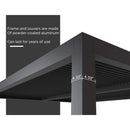 [12X16FT] Alora Premium Outdoor Gray Aluminum Hardtop Pergola Gazebo With Adjustable Roof (SAK81364) by SAKSBY WHOLESALE