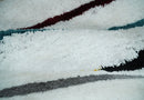Plush and Thick Hand Woven Shag White with multicolor Stripes Soft Area Rug | SHAG2