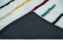 Plush and Thick Hand Woven Shag White with multicolor Stripes Soft Area Rug | SHAG2