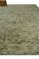 Plush Beni Ourain 12.5x15 Ivory and Moss Olive Moroccan Rug Made with fine Wool by The Rug Decor