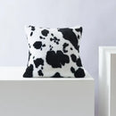 Plush black white flower cushion cover living room decor by Decorbites