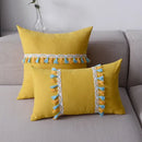 Plush black & white houndstooth cushion cover bedroom bow pillow by Decorbites