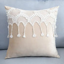 Plush black & white houndstooth cushion cover bedroom bow pillow by Decorbites