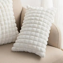 Plush black & white houndstooth cushion cover bedroom bow pillow by Decorbites