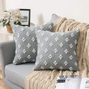 Plush black & white houndstooth cushion cover bedroom bow pillow by Decorbites
