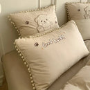 GobekUsa Cartoon Bear Applique 100% Cotton Child Bedding Set - Single Quilt Cover