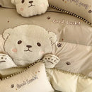 GobekUsa Cartoon Bear Applique 100% Cotton Child Bedding Set - Single Quilt Cover