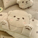 GobekUsa Cartoon Bear Applique 100% Cotton Child Bedding Set - Single Quilt Cover