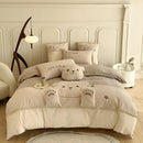 GobekUsa Cartoon Bear Applique 100% Cotton Child Bedding Set - Single Quilt Cover