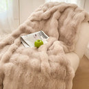 GobekUsa Gradient Pink Double Layer Faux Fur Winter Blanket