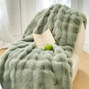GobekUsa Gradient Pink Double Layer Faux Fur Winter Blanket