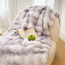 GobekUsa Gradient Pink Double Layer Faux Fur Winter Blanket