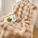 GobekUsa Gradient Pink Double Layer Faux Fur Winter Blanket