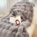 GobekUsa Gradient Pink Double Layer Faux Fur Winter Blanket