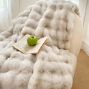 GobekUsa Gradient Pink Double Layer Faux Fur Winter Blanket