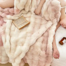 GobekUsa Gradient Pink Double Layer Faux Fur Winter Blanket