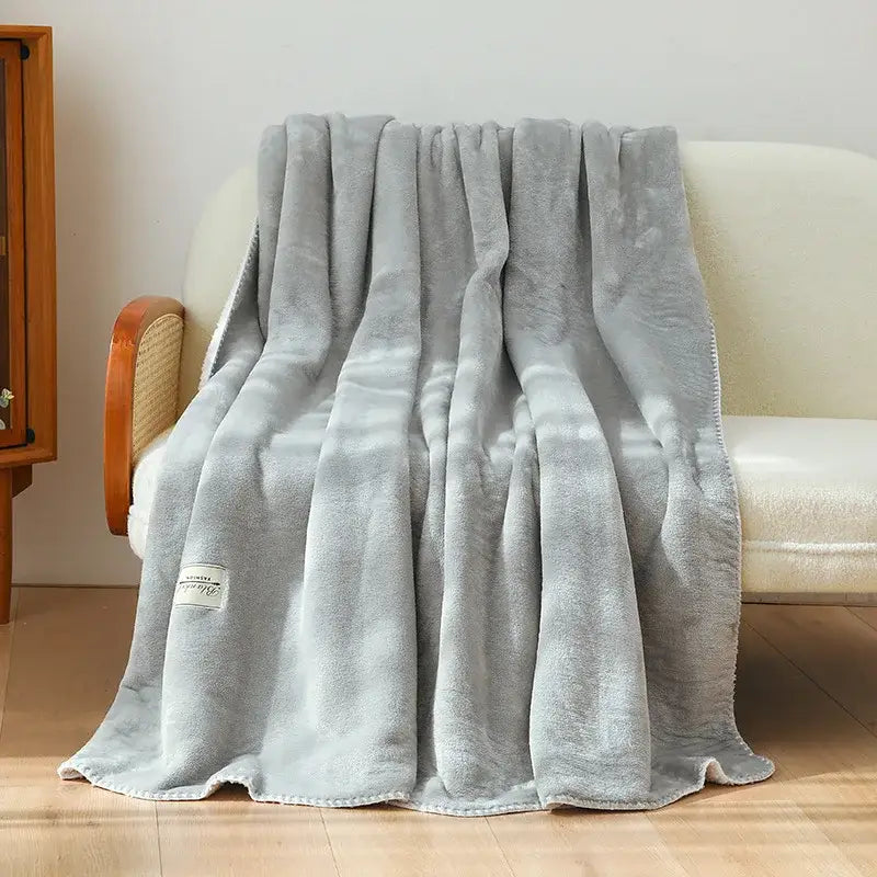 GobekUsa Double-Layer Warm Blanket: Flannel & Lamb Wool Sofa Blanket, photo 8 of 12