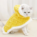 Plush gray & white cozy velvet pet blanket bedroom hooded dog coat by Decorbites
