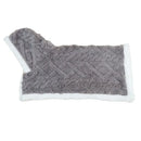 Plush gray & white cozy velvet pet blanket bedroom hooded dog coat by Decorbites
