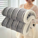 GobekUsa Cozy Lamb Wool Plush Blanket for Adults: Soft, Thickened, Multi-Use Ribbed Shawl