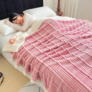 GobekUsa Cozy Lamb Wool Plush Blanket for Adults: Soft, Thickened, Multi-Use Ribbed Shawl