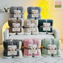 GobekUsa Cozy Lamb Wool Plush Blanket for Adults: Soft, Thickened, Multi-Use Ribbed Shawl