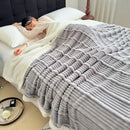 GobekUsa Cozy Lamb Wool Plush Blanket for Adults: Soft, Thickened, Multi-Use Ribbed Shawl