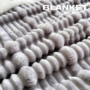 GobekUsa Cozy Lamb Wool Plush Blanket for Adults: Soft, Thickened, Multi-Use Ribbed Shawl