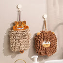 Plush orange & beige cat kitchen hand towel super absorbent microfiber by Decorbites