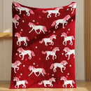 GobekUsa Class-A Half Fleece Red Unicorn Blanket - Warm, Cozy, All-Season Quilt