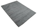 Gray Hand Woven Wool Area Rug - Modern Solid Design Contemporary by The Rug Decor