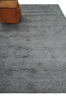 Gray Hand Woven Wool Area Rug - Modern Solid Design Contemporary by The Rug Decor