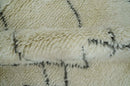 Plush Thick Beni Ourain 8x10.5 Ivory and Charcoal Geometrical design Moroccan Rug Made with fine Wool by The Rug Decor