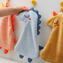 Plush unicorn light blue & tan double-layer coral velvet hand towel kitchen by Decorbites