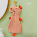 Plush unicorn light blue & tan double-layer coral velvet hand towel kitchen by Decorbites