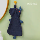 Plush unicorn light blue & tan double-layer coral velvet hand towel kitchen by Decorbites