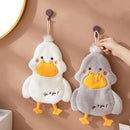 Plush white & gray duck terry towel kitchen cleaning cloth by Decorbites