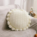 GobekUsa 3D Flowers Pillows - White Petal Cushions for Home Decor in 50x50cm Size