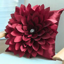 GobekUsa 3D Flowers Pillows - White Petal Cushions for Home Decor in 50x50cm Size