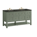 James Martin Breckenridge 60" Double Bathroom Vanity, Smokey Celadon