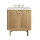 James Martin Laurent 30" Dual Mount Single Bathroom Vanity, Light Natural Oak