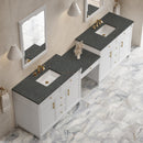 James Martin Bellshire 120" Double Bathroom Vanity, Bright White