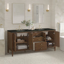 James Martin Myrrin 72" Double Bathroom Vanity, Mid-Century Walnut