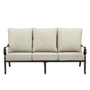 Black Aluminum Deep Seating Sofa with Cushions